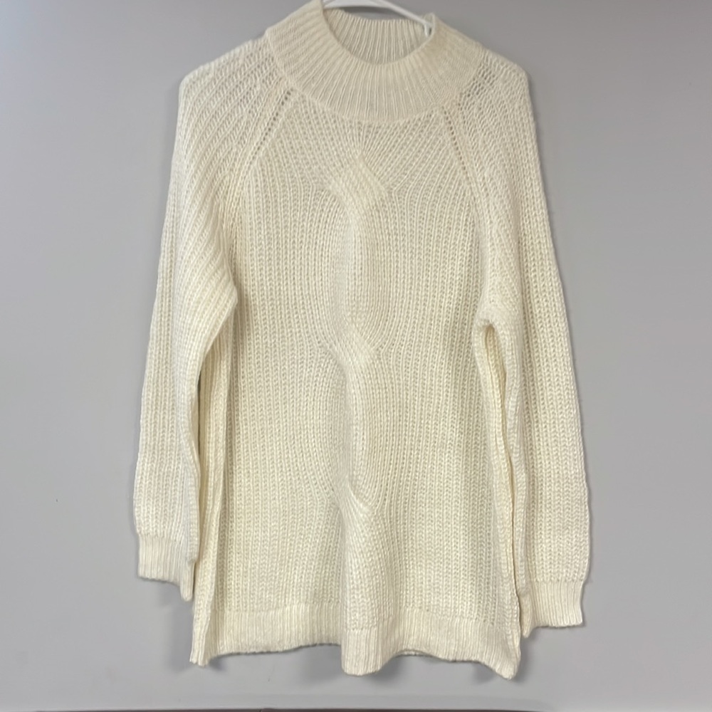 BEAUTIFUL CALVIN KLEIN SWEATER SIZE XL, Cream/Ivory Cable knit Tunic, excellent